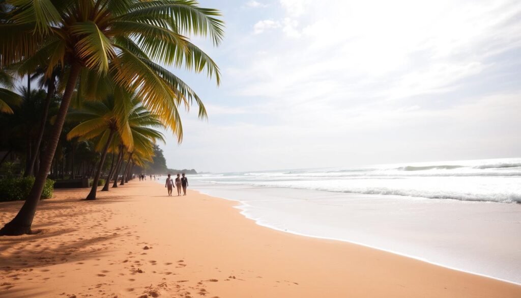 A serene beach destination on the island of Bali, Indonesia. Golden sand stretches out under a warm, tropical sun, with lush palm trees swaying gently in the breeze. In the distance, rolling waves crash against the shore, their soothing rhythm inviting you to relax and unwind. A handful of beachgoers stroll along the water's edge, enjoying the picturesque scenery. The scene is bathed in a soft, diffused light, creating a calming, tranquil atmosphere perfect for a leisurely vacation. This idyllic beach setting captures the essence of Bali's best time to visit, offering a picturesque backdrop for any style of travel. A serene beach destination on the island of Bali, Indonesia. Golden sand stretches out under a warm, tropical sun, with lush palm trees swaying gently in the breeze. In the distance, rolling waves crash against the shore, their soothing rhythm inviting you to relax and unwind. A handful of beachgoers stroll along the water's edge, enjoying the picturesque scenery. The scene is bathed in a soft, diffused light, creating a calming, tranquil atmosphere perfect for a leisurely vacation. This idyllic beach setting captures the essence of Bali's best time to visit, offering a picturesque backdrop for any style of travel.