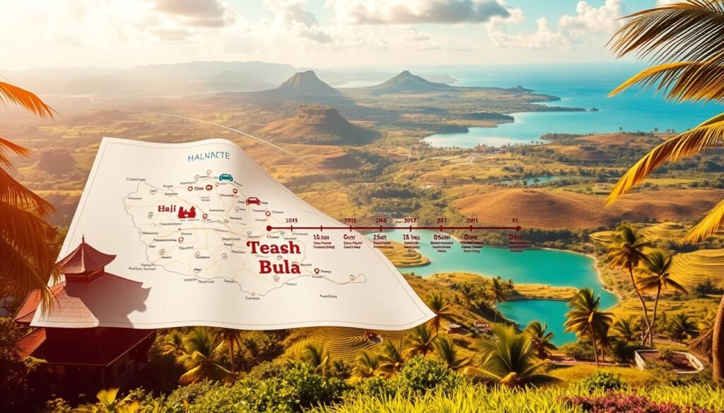 An idyllic Balinese landscape, bathed in warm, golden sunlight. In the foreground, a detailed map of the island unfurls, pinpointing key destinations - temples, beaches, rice terraces, and cultural sites. The middle ground features a stylized timeline, visually organizing a suggested itinerary, with icons representing activities, transportation, and lodging. In the background, a lush tropical panorama unfolds, with swaying palm trees, volcanic peaks, and tranquil azure waters. The overall composition evokes a sense of adventure, planning, and the promise of an immersive Balinese experience. An idyllic Balinese landscape, bathed in warm, golden sunlight. In the foreground, a detailed map of the island unfurls, pinpointing key destinations - temples, beaches, rice terraces, and cultural sites. The middle ground features a stylized timeline, visually organizing a suggested itinerary, with icons representing activities, transportation, and lodging. In the background, a lush tropical panorama unfolds, with swaying palm trees, volcanic peaks, and tranquil azure waters. The overall composition evokes a sense of adventure, planning, and the promise of an immersive Balinese experience.