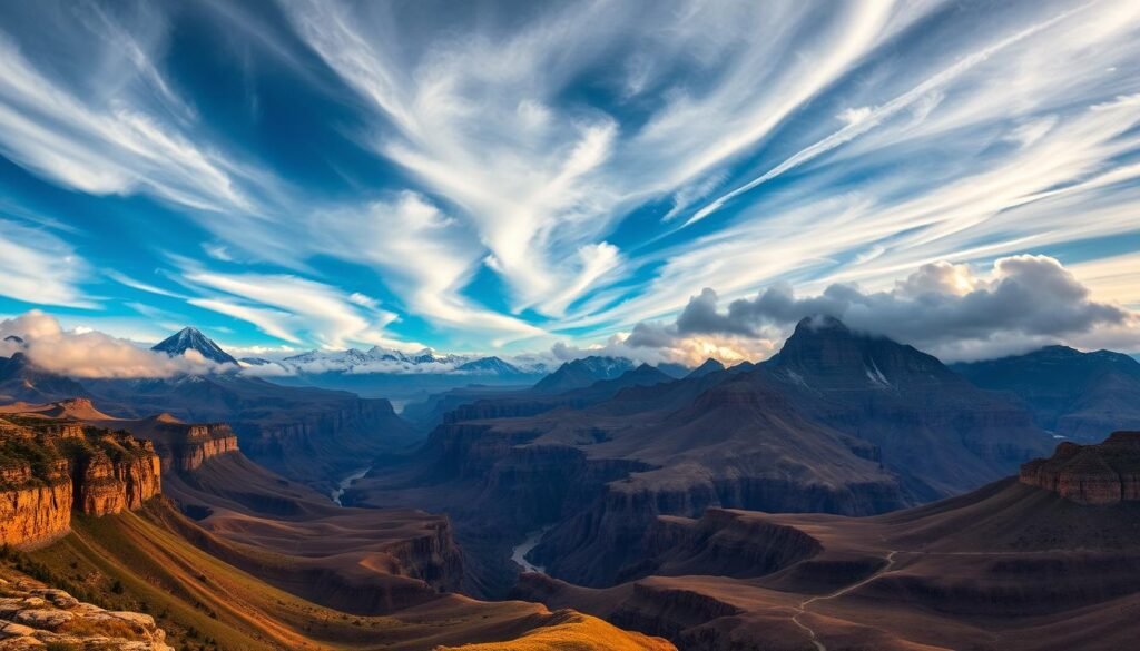 national parks skies, sweeping vistas of awe-inspiring natural landscapes under dramatic, ethereal atmospheres. Towering mountain peaks silhouetted against a canvas of vivid, swirling cloud formations, bathed in warm, golden hour light. Vast, open expanses of rolling hills and valleys, punctuated by the occasional solitary tree or winding river, beneath a sky alive with shimmering stars or vibrant aurora borealis displays. Majestic canyons and rock formations, their jagged edges and textures accentuated by dramatic chiaroscuro lighting. Serene, reflective alpine lakes mirroring the grandeur of the heavens above. Capture the quiet, contemplative beauty and sense of wonder that permeates the national parks in the cool, clear conditions of November. national parks skies, sweeping vistas of awe-inspiring natural landscapes under dramatic, ethereal atmospheres. Towering mountain peaks silhouetted against a canvas of vivid, swirling cloud formations, bathed in warm, golden hour light. Vast, open expanses of rolling hills and valleys, punctuated by the occasional solitary tree or winding river, beneath a sky alive with shimmering stars or vibrant aurora borealis displays. Majestic canyons and rock formations, their jagged edges and textures accentuated by dramatic chiaroscuro lighting. Serene, reflective alpine lakes mirroring the grandeur of the heavens above. Capture the quiet, contemplative beauty and sense of wonder that permeates the national parks in the cool, clear conditions of November.